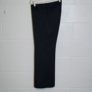 Stretch Herringbone Flat Front Midrise Straight Leg Trousers Black/Grey 10